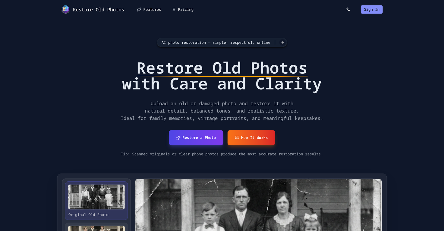 Restore Old Photos App image