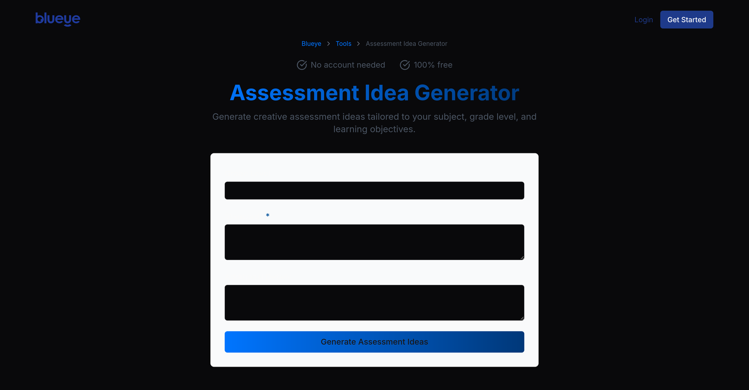 Assessment Idea Generator from Blueye image