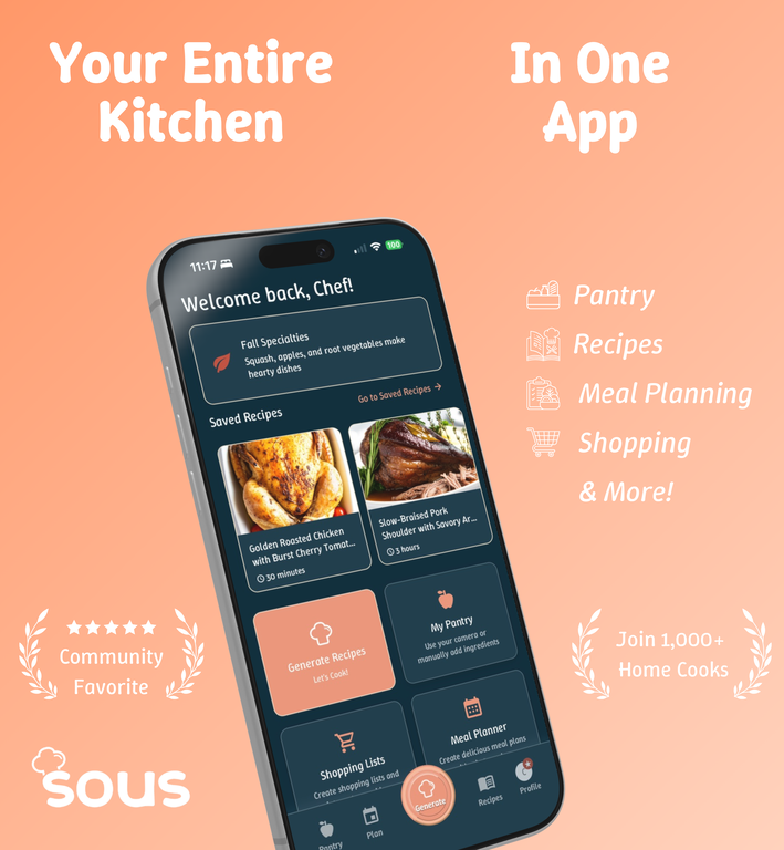 Sous | AI Recipe Generator & Kitchen Assistant image