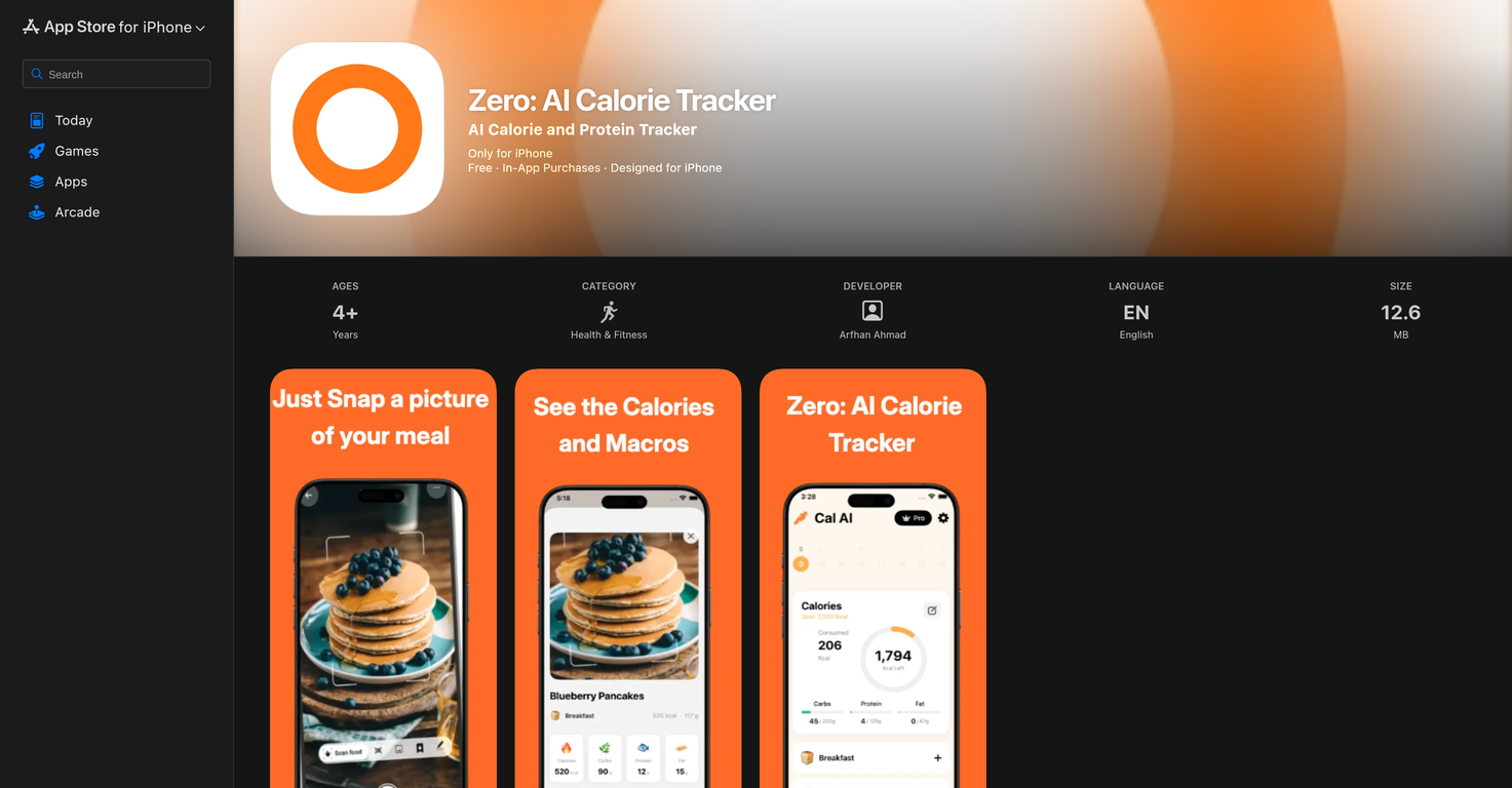 Zero: AI Calorie Tracker image