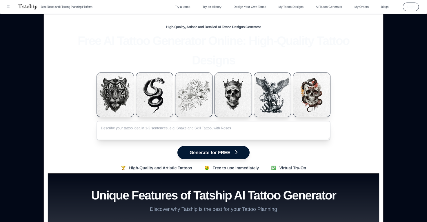 Tatship AI Tattoo Generator image