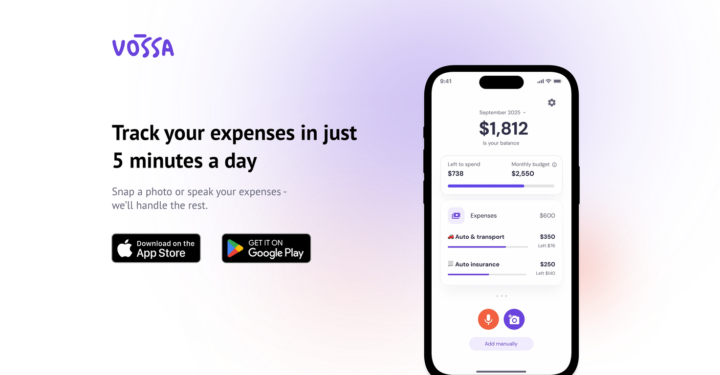 Vossa: AI expense tracker image