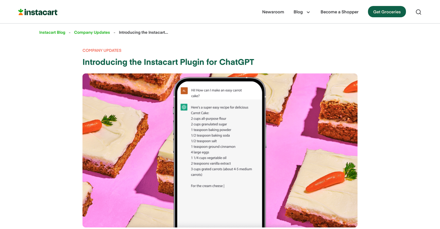 Instacart ChatGPT plugin image