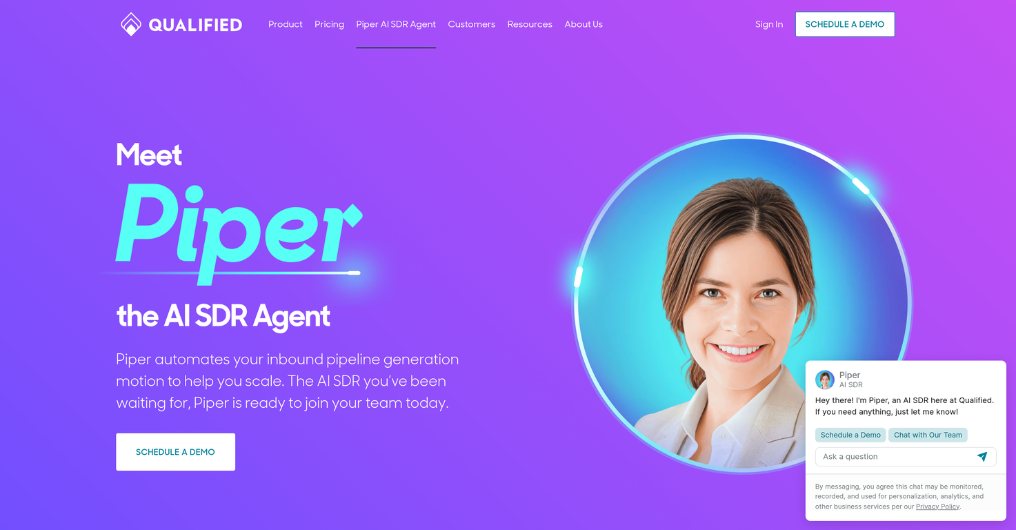 Piper SDR Agent by Qualified image