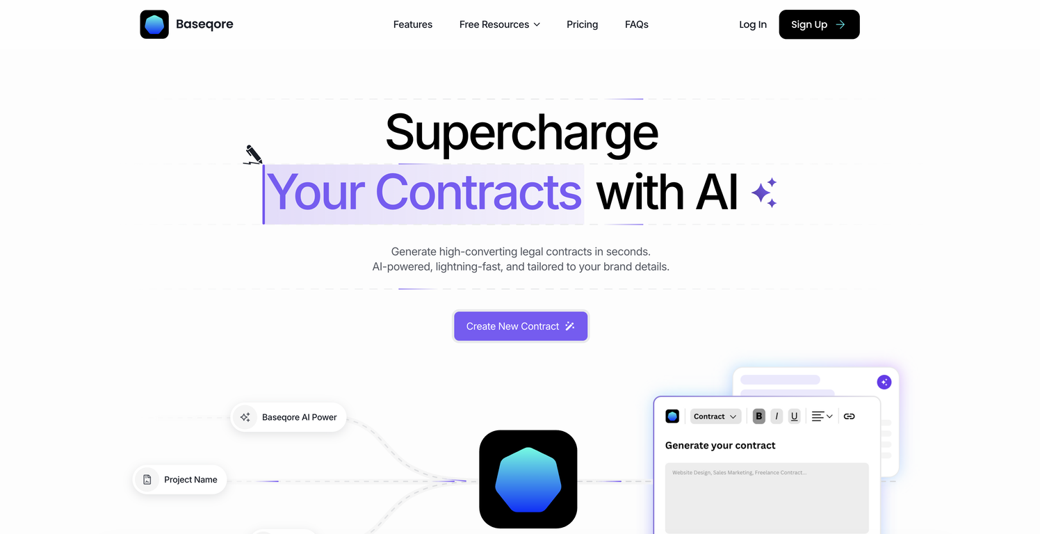 Baseqore AI Contract Generator image
