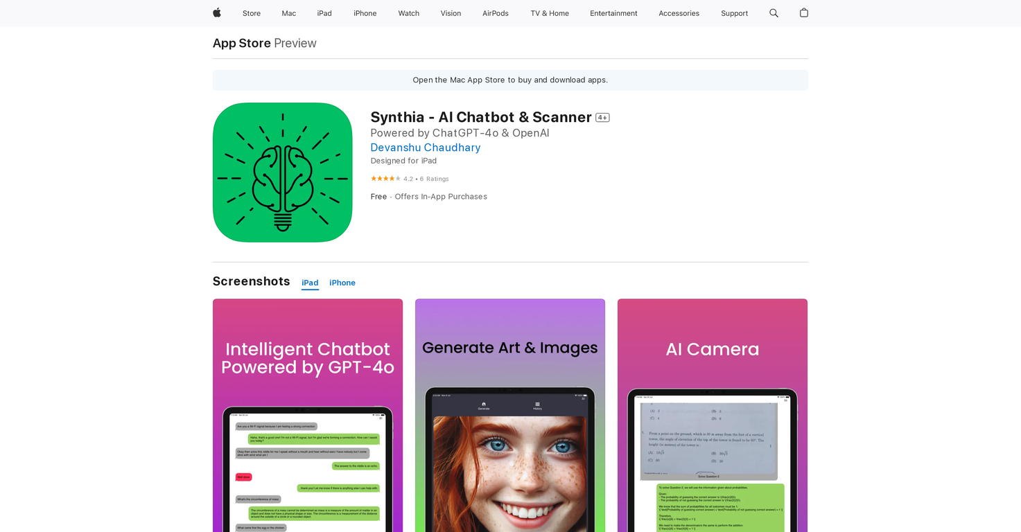 Synthia - AI Chatbot & Scanner image
