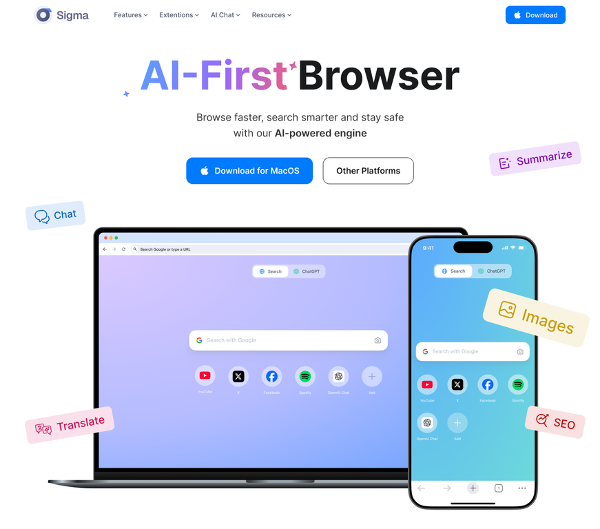 Sigma AI Browser image