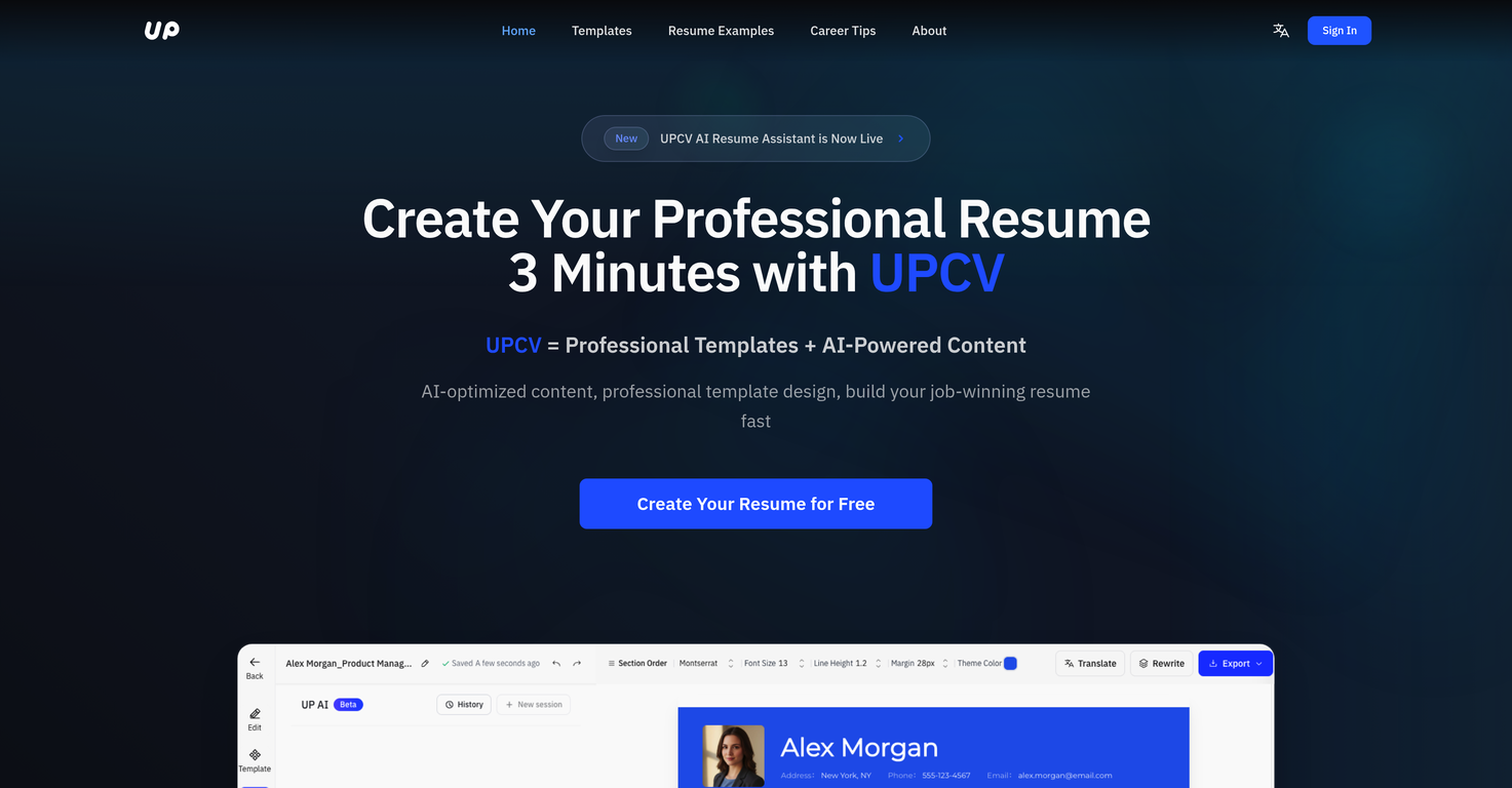 UPCV - AI Resume Builder image