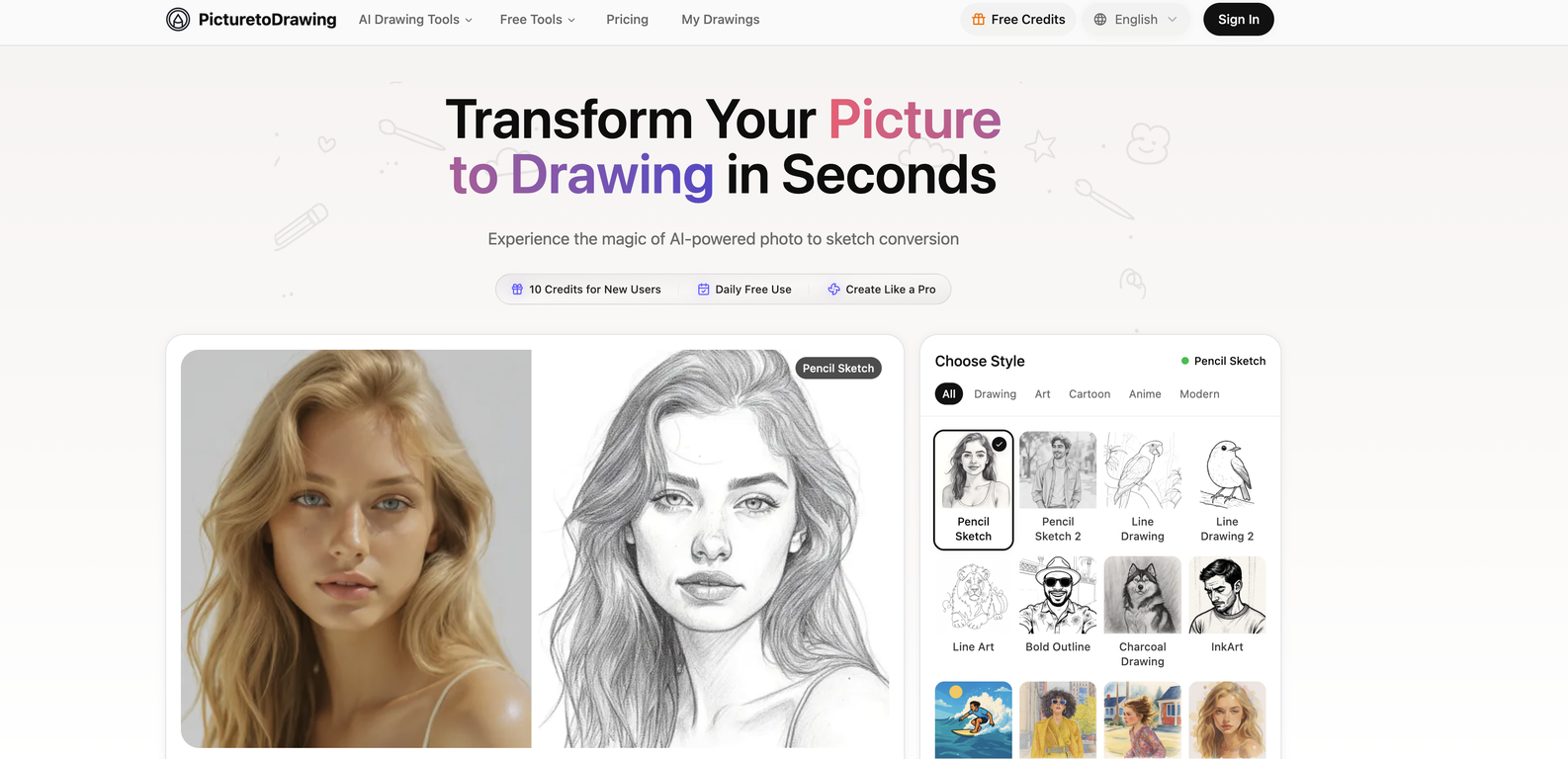 Picture to Drawing AI image