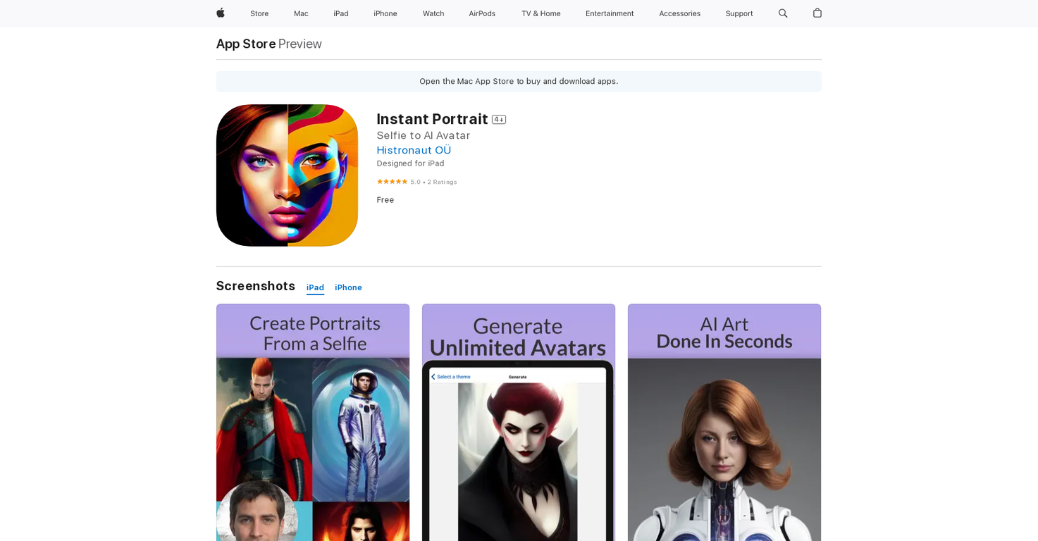 Instant Potrait image