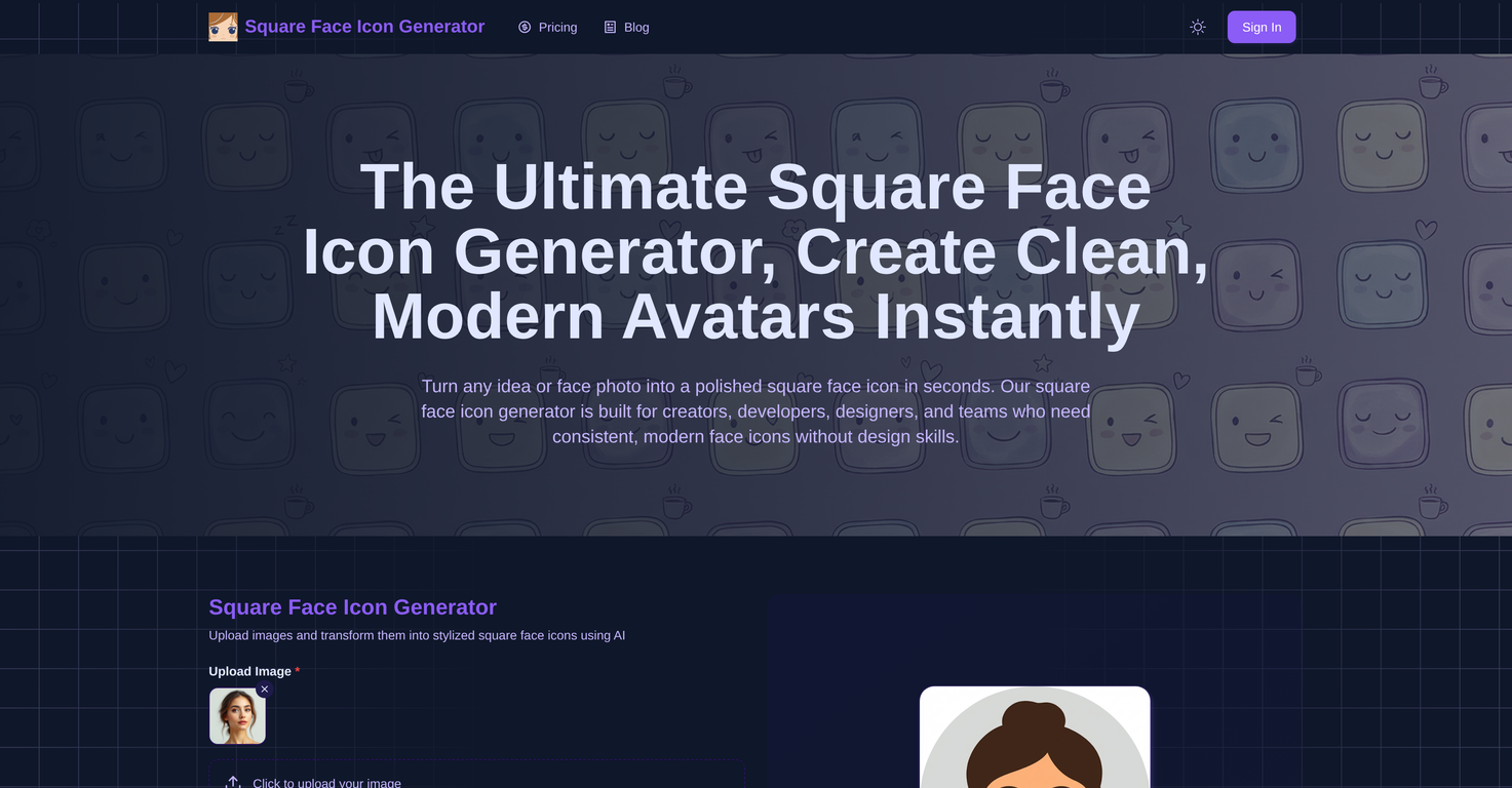 Square Face Icon Generator image
