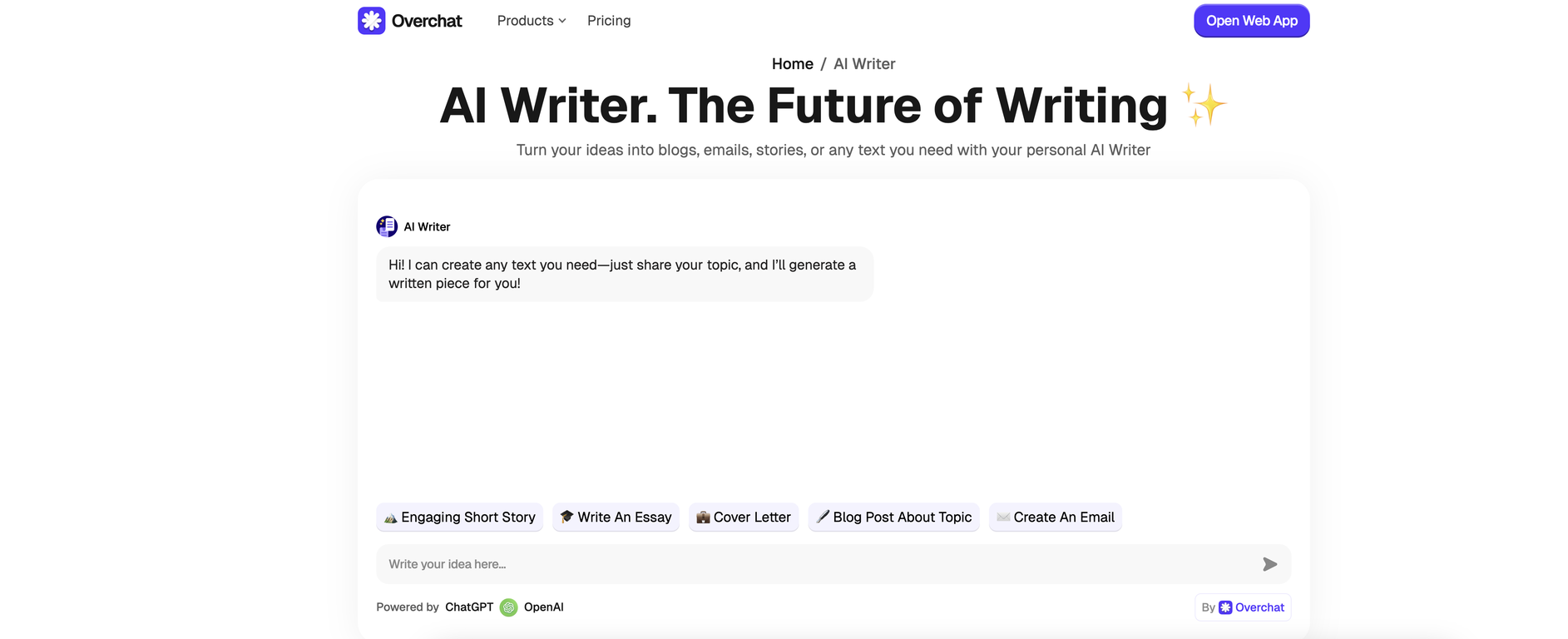 OverChat AI Writer image