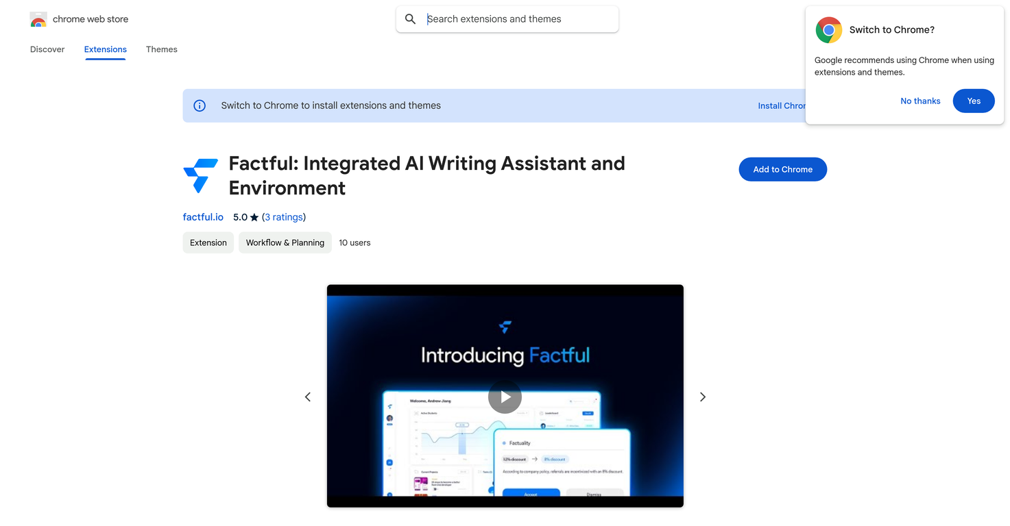 Factful: Integrated AI Writing Assistant image