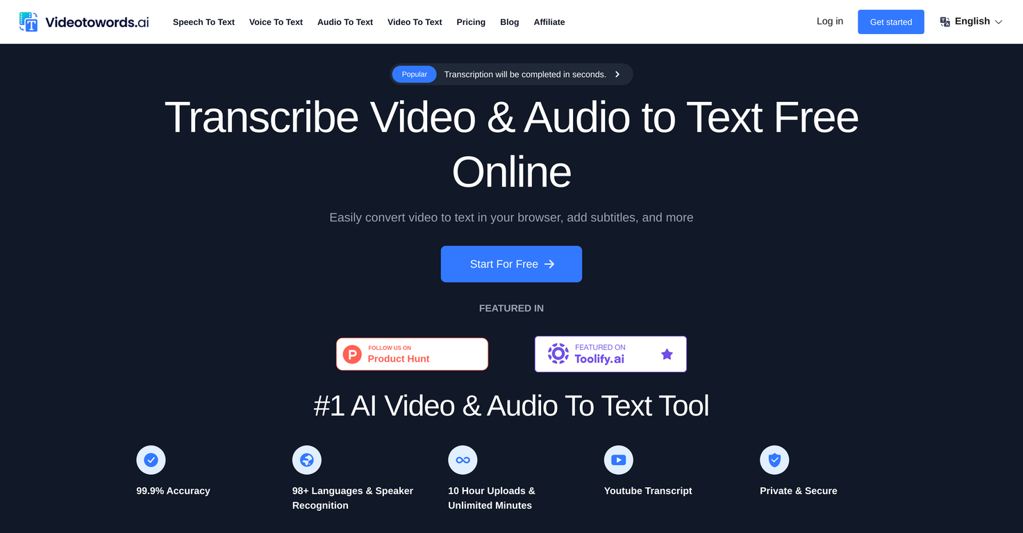 Videotowords AI image