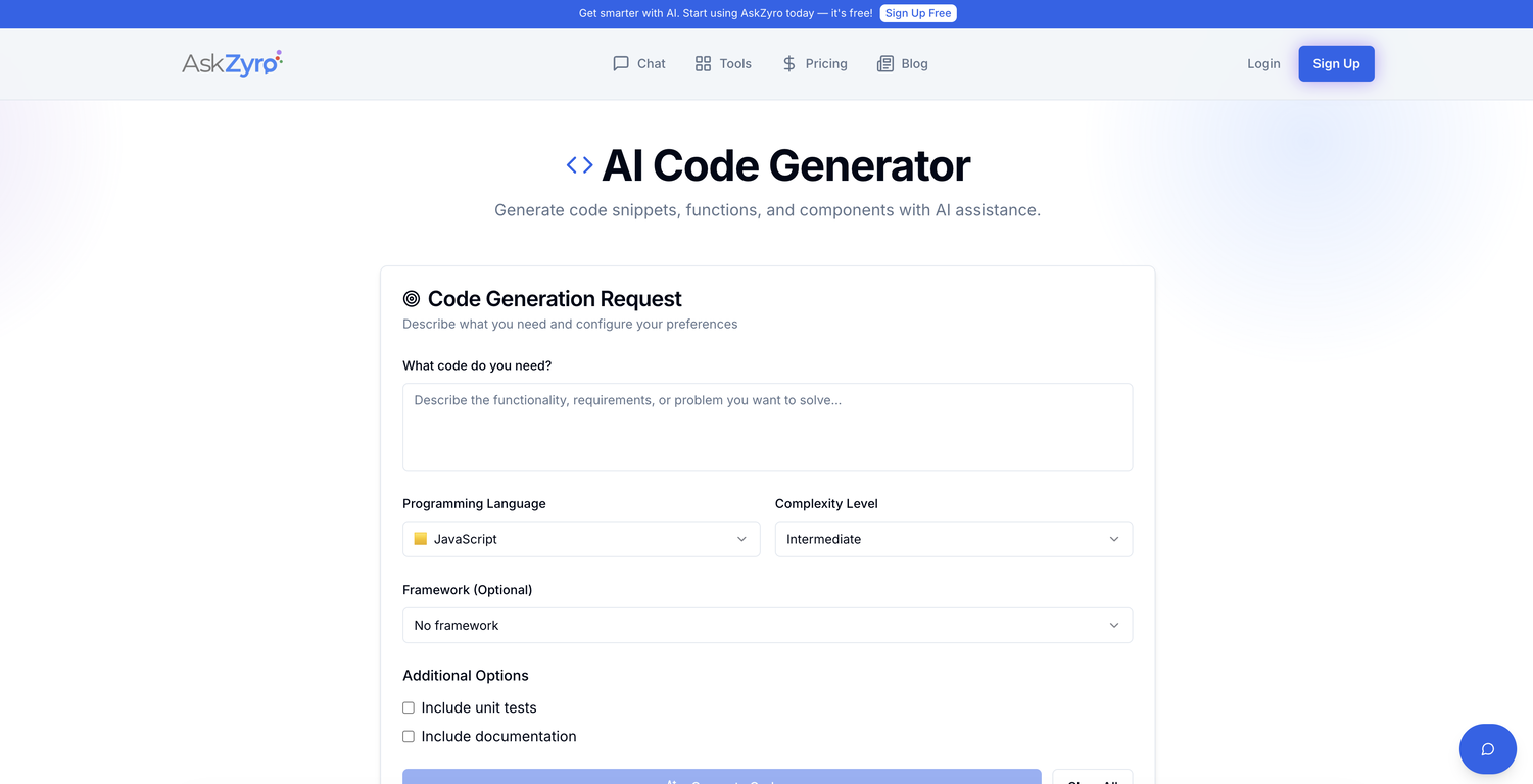 AskZyro | AI Code Generator image