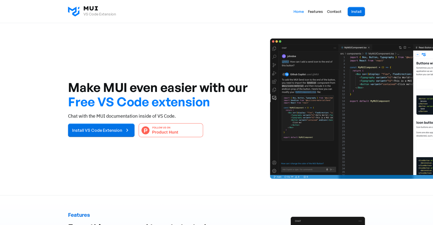 MUI VS Code Extension image