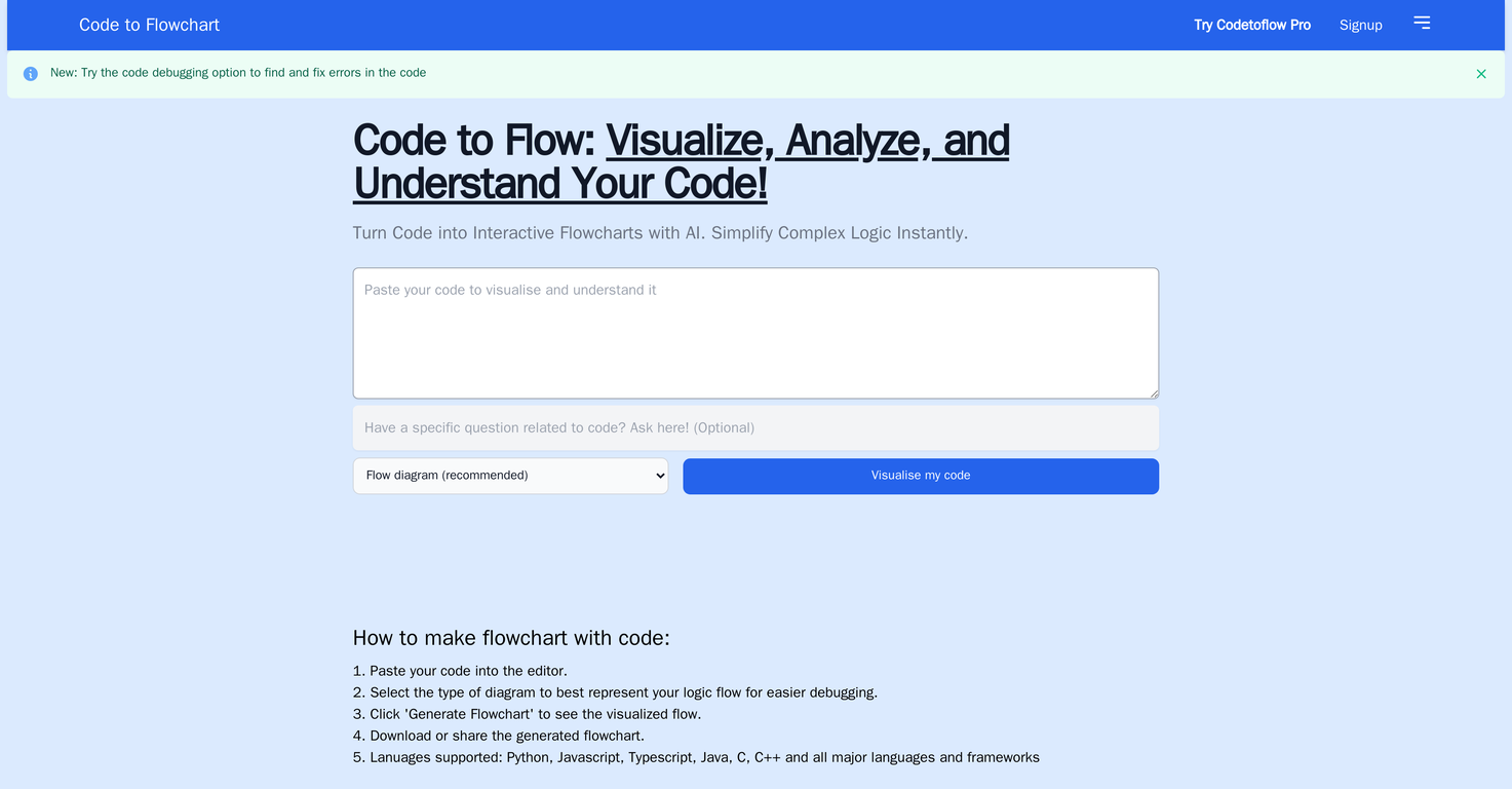 Code to Flowchart image