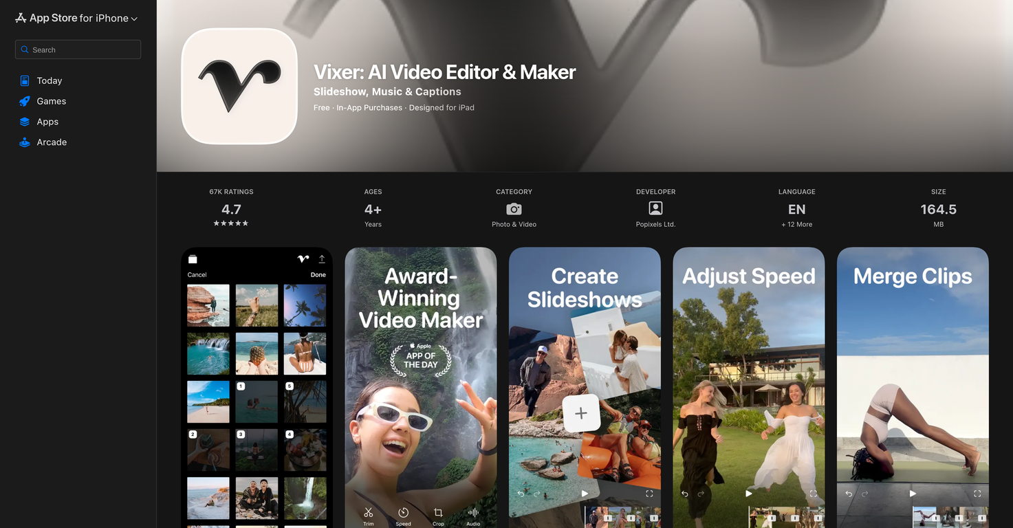 Vixer: AI Video Editor image