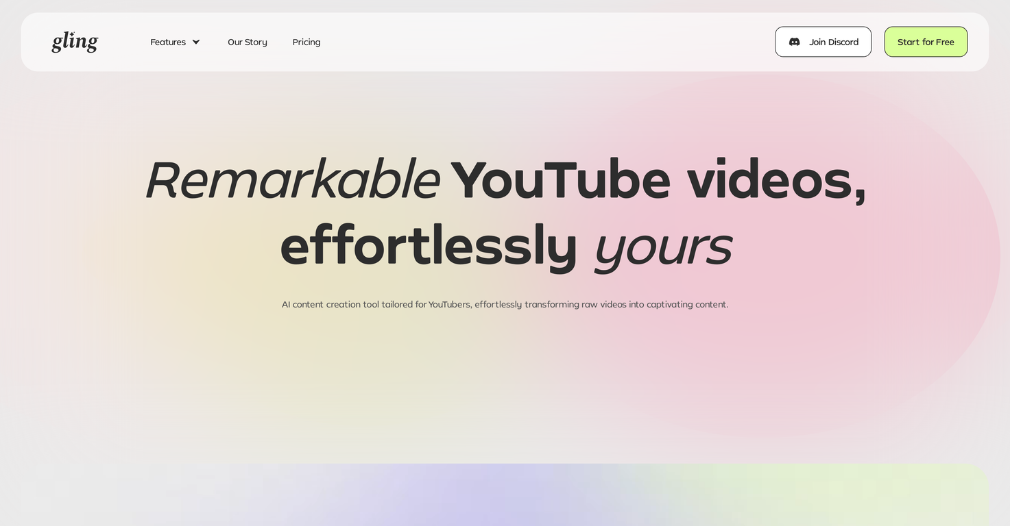 Gling - AI Video Editing Software for YouTube image