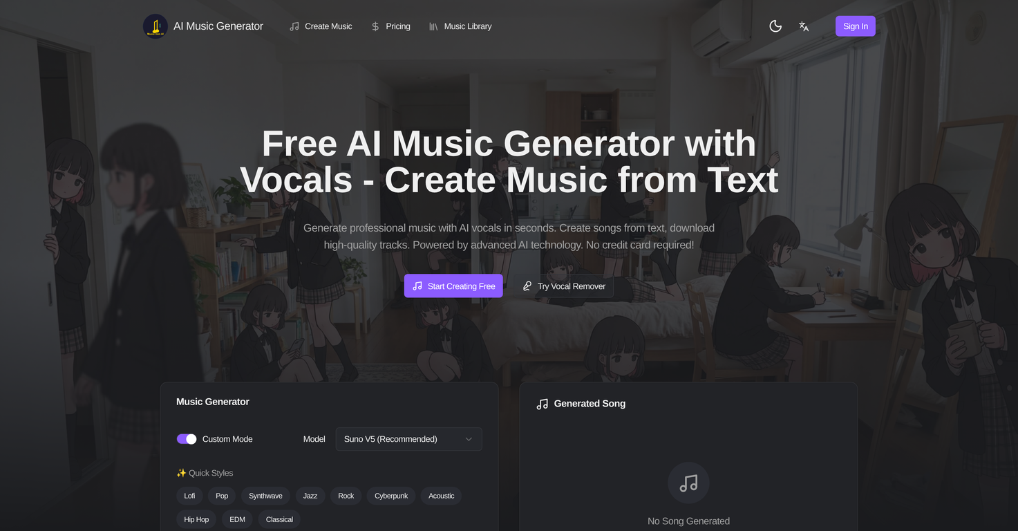AI Music Generator.me image