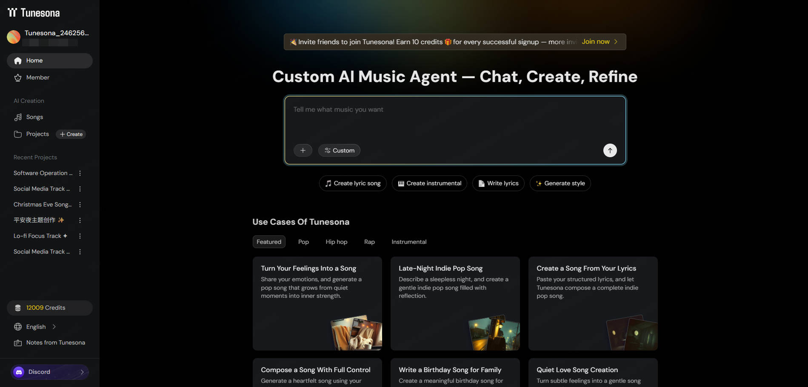 Tunesona AI Music Agent image