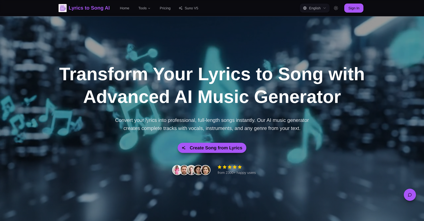 Lyrics to Song AI image