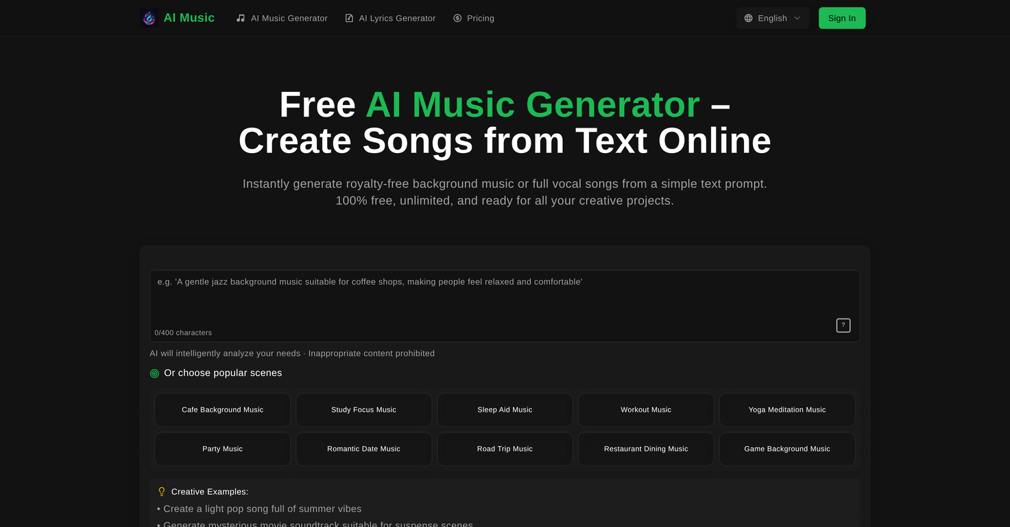 Free AI Music Generator image