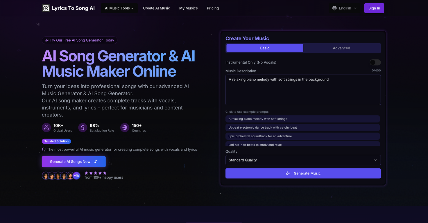 LyricsToSongAI image