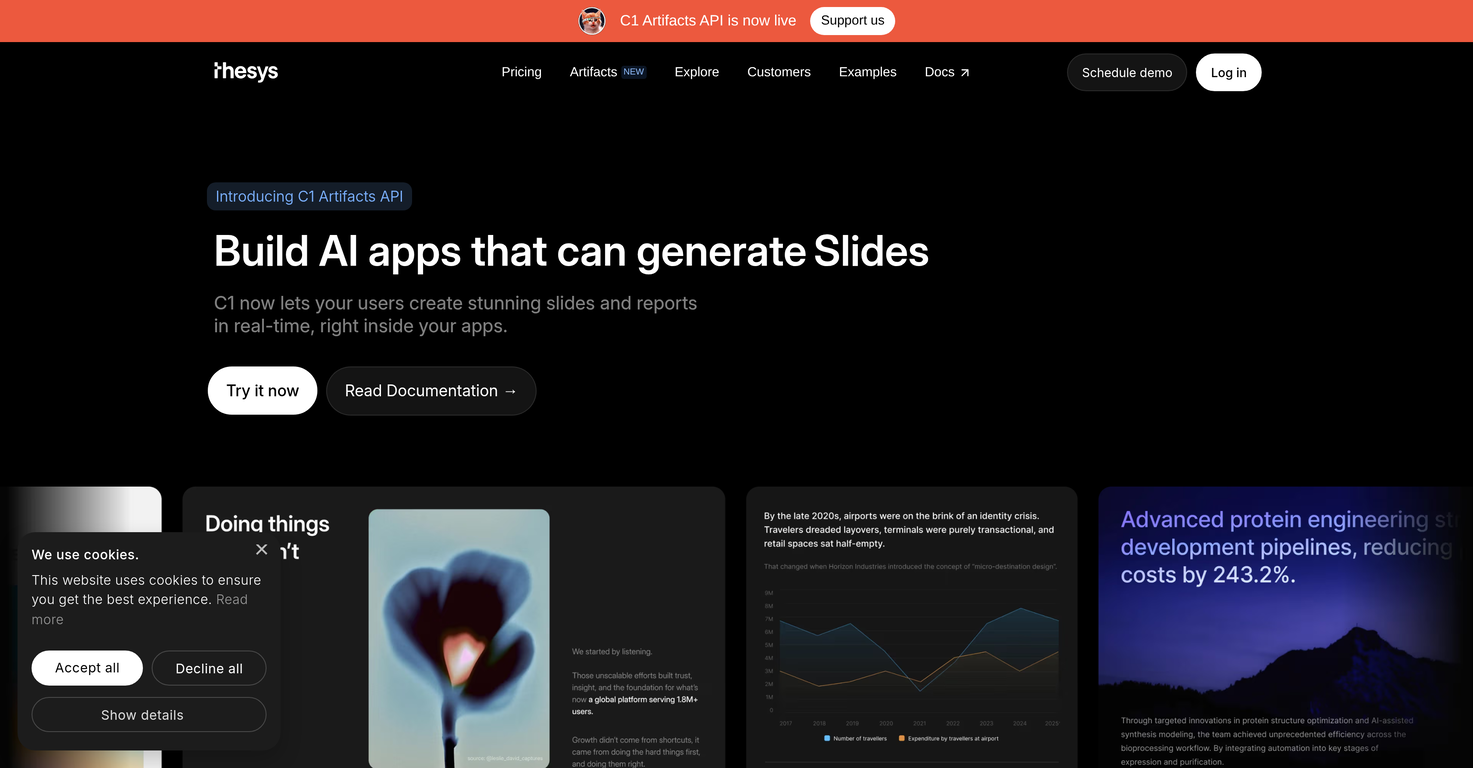 C1 Artifacts API - Thesys image