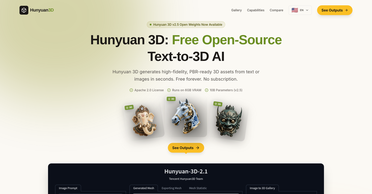 Hunyuan 3D image
